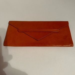 TUSK Red Leather Envelope Clutch Wallet 10" x 5"